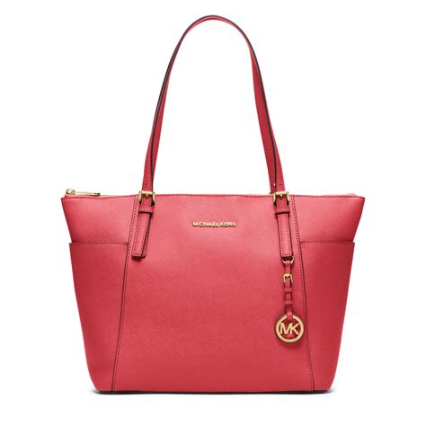 michael kors jet set red saffiano leather tote|Michael Kors marilyn medium tote.